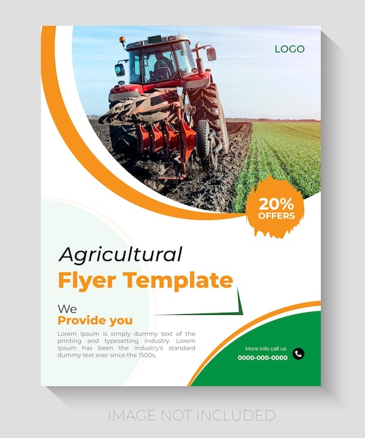 Vector agricultural farming service flyer design template