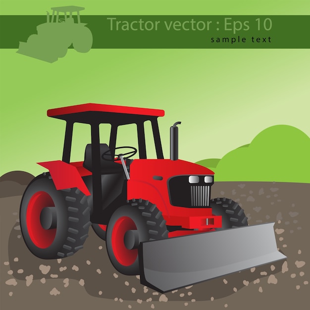 Vector agricultural tractor, transport for farm