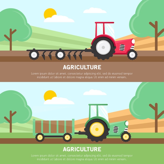 Vector agricultural tractors