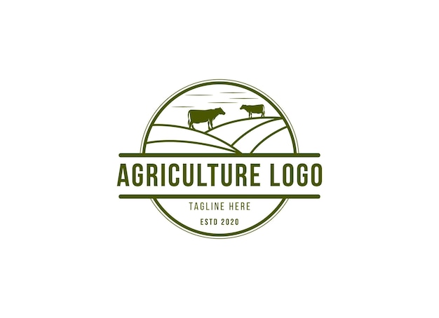 農業と農場のロゴデザインコンセプト