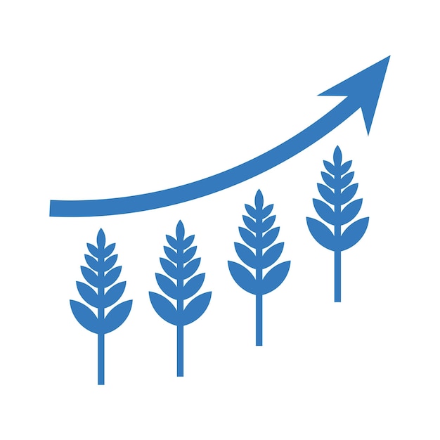 Agriculture chart crop analytics statistics blue color icon