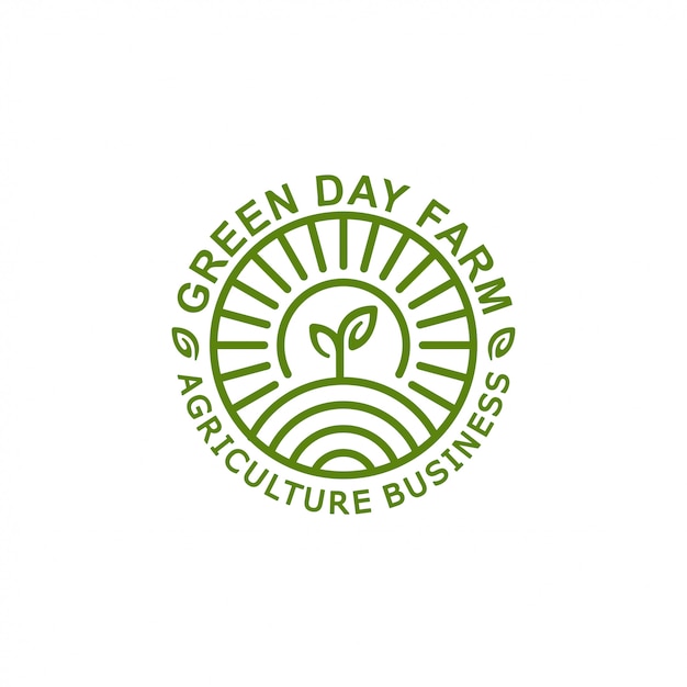 Сельское хозяйство, экология, шаблон логотипа фермы штамп с листа и природы