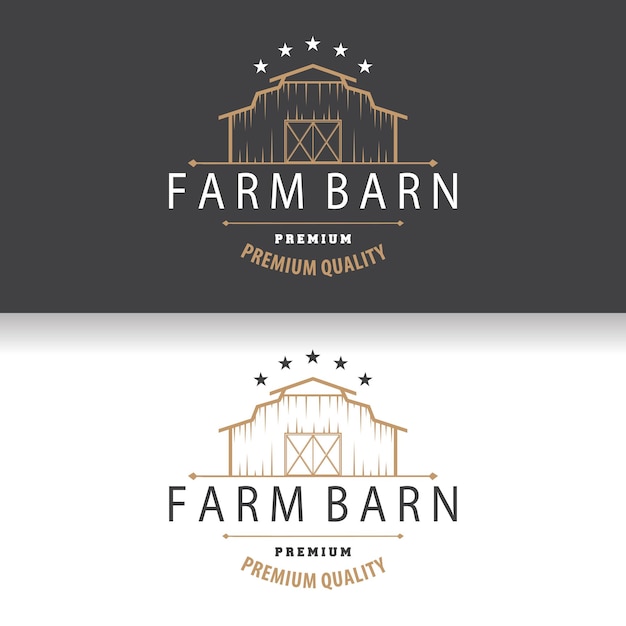 Vector agriculture farm barn logo simple retro style vintage building templet illustration design