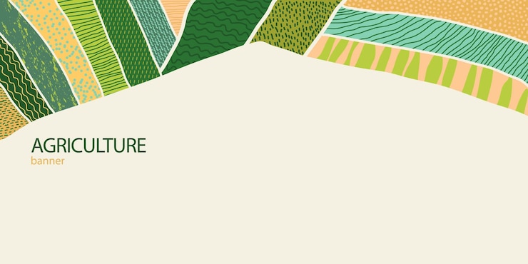 Vector agriculture farm green banner organic abstract field background wavy green lines background