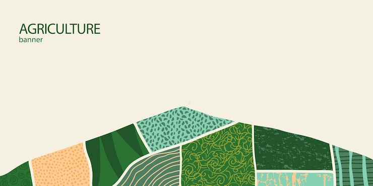 Vector agriculture farm green banner organic abstract field background wavy green lines background