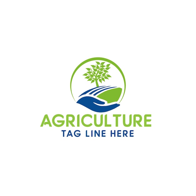 agriculture farming natural tree eco logo design