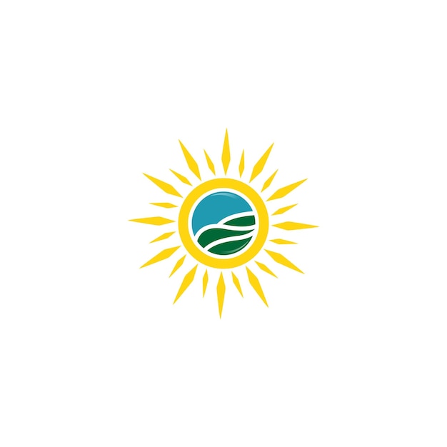 Шаблон вектора значка первого логотипа сельского хозяйства