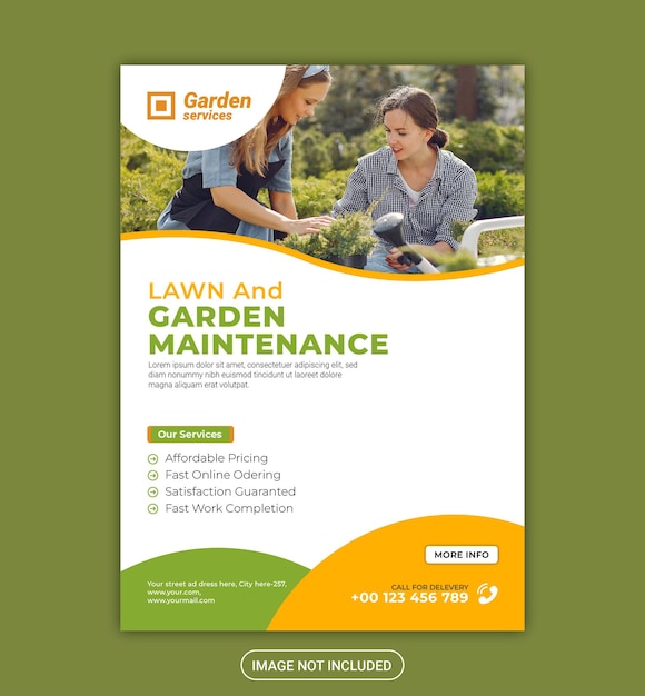 Vector agriculture and garden service flyer template