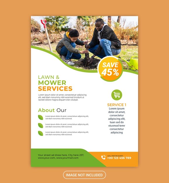 Vector agriculture and garden service flyer template