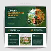 Vector agriculture and garden service for social media post and banner design