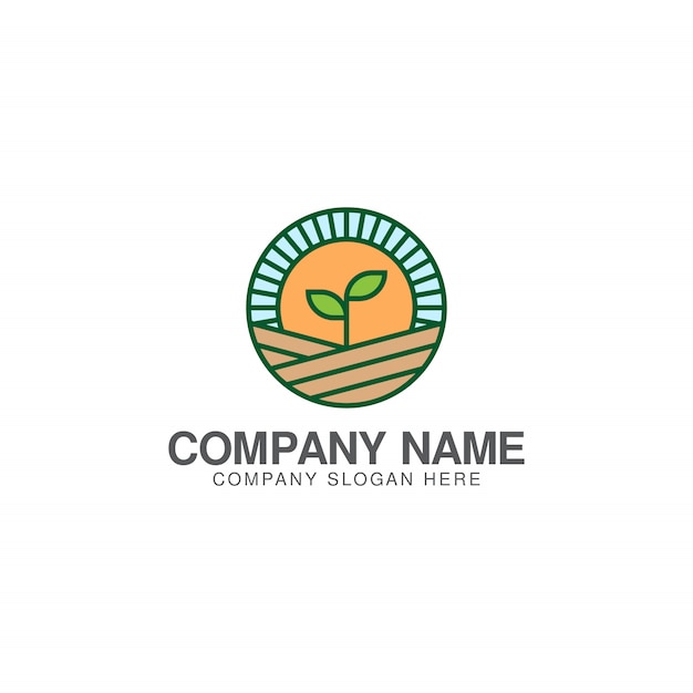 Agriculture or green farm logo design template