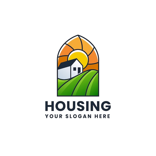 Agriculture House Logo Illustration Icon Badge