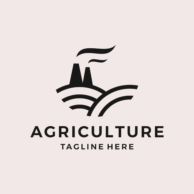 Illustrazione vettoriale del design del logo dell'industria agricola