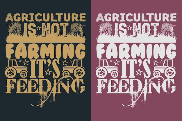 農業は農業ではないそれは養殖であるベクトルタイポグラフィーヴィンテージイラストレーションプリントファーマーtシャツ