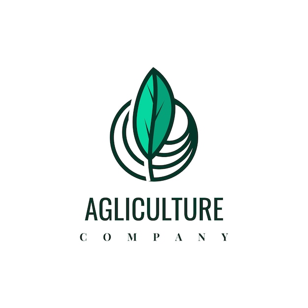 Agriculture leaf logo illustration template design