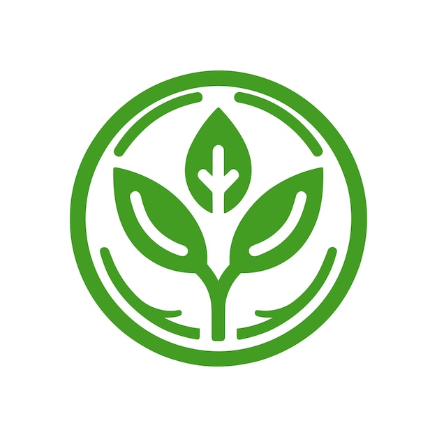 Disegno del logo dell'agricoltura logo agronomico con piante su un campo illustrazione vettoriale