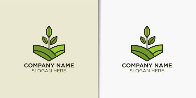 agriculture logo design template, elegant organic logo template