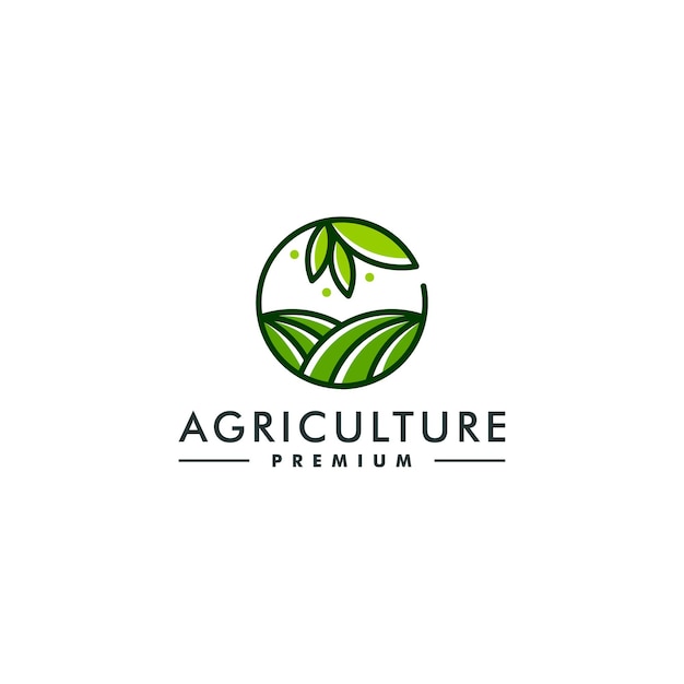 Agriculture logo design template. Farm symbol logotype vector