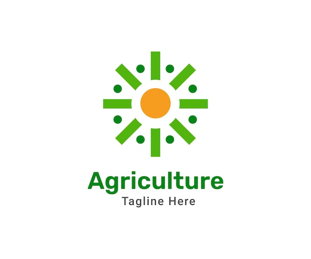 農業のロゴのデザイン テンプレートです。会社のモダンなロゴ