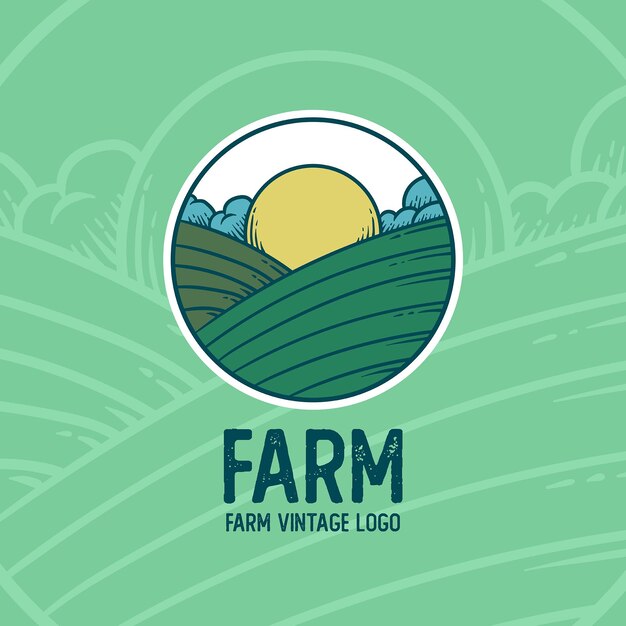 Vector agriculture logo illustration field vector