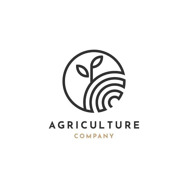 Disegno del modello di illustrazione logo agricoltura