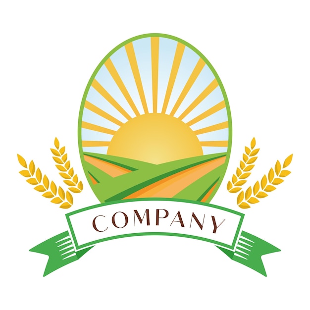 Vettore logo vettoriale dell'agricoltura e dell'azienda agricola biologica