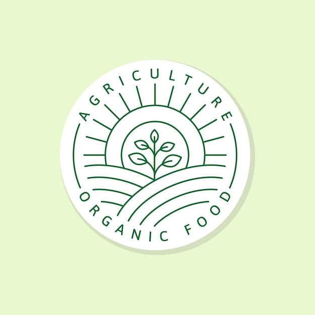 ベクトル 農業有機食品のロゴやイラストラベルステッカーベクトル