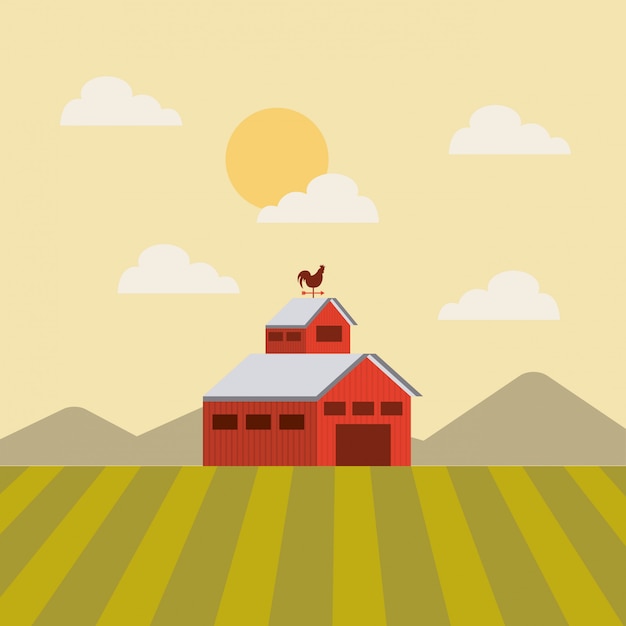 Vector agriculture production landscape icon