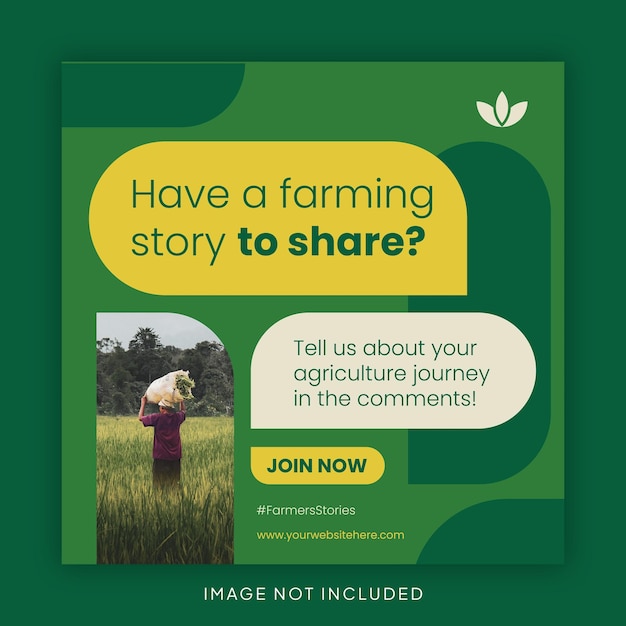 농업 소셜 미디어 게시물 템플릿