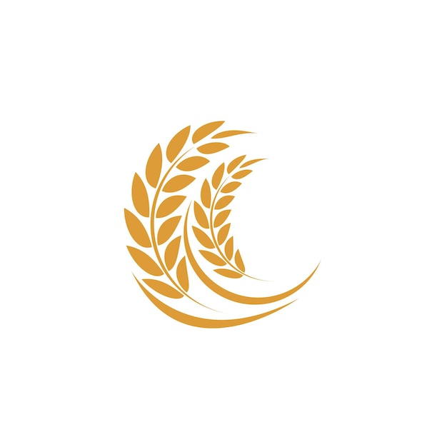 Сельскохозяйственная пшеница Логотип Шаблон векторной иконки Вектор
