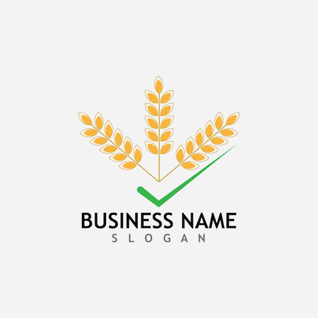 Вектор логотипа сельскохозяйственной пшеницы