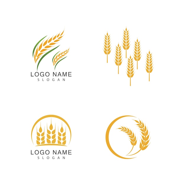 Дизайн иконок вектор сельского хозяйства пшеницы