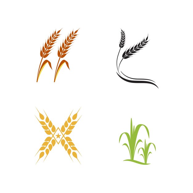 Disegno dell'icona di vettore di grano agricoltura