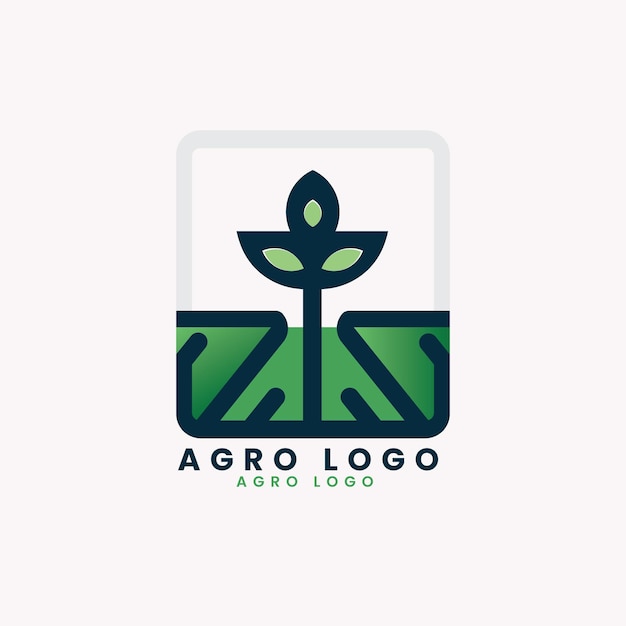 Agro-boerderijconcept Natuurlijk voedsel Biologische boombladvector Logo-ontwerp