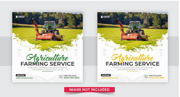 Agro farm services social media banner design template