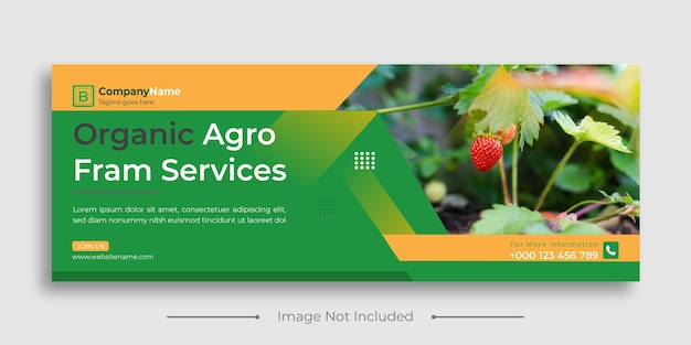 Vector agro farm social media webbanner of biologische agro farm services cover banner template