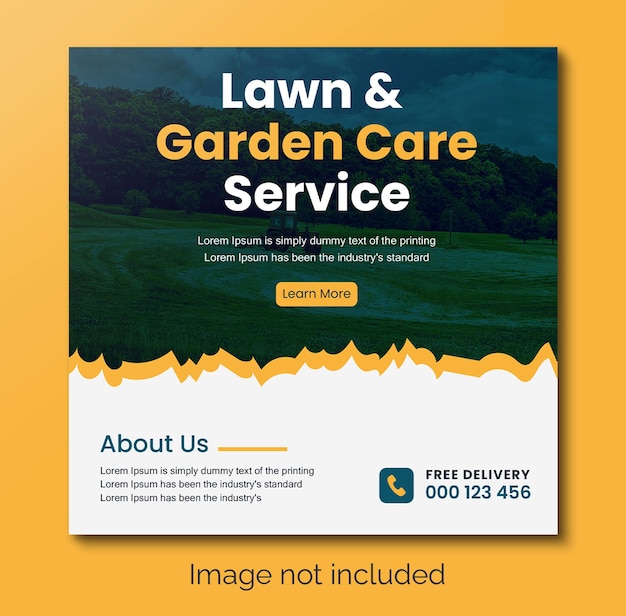 Vector agro and lawn garden services social media post or web banner design