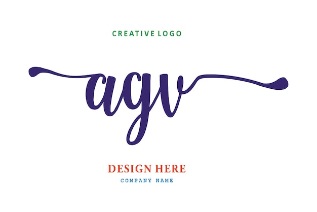 AGV lettering logo is simple easy to understand and authoritative