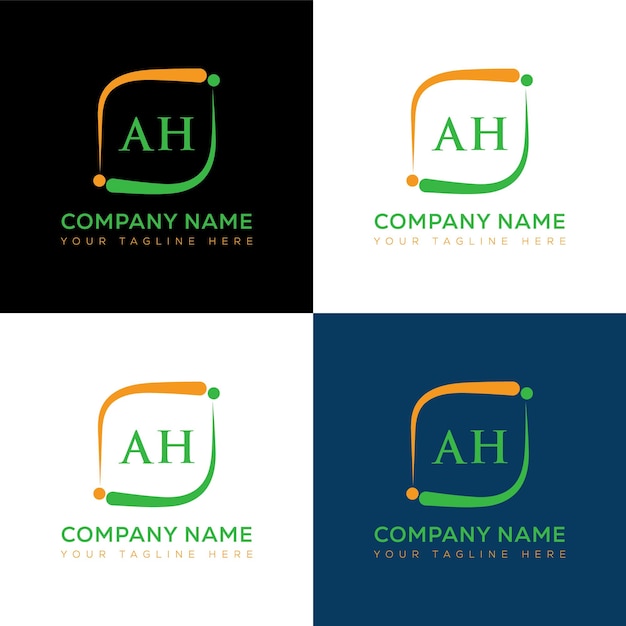 Vector ah eerste moderne logo ontwerp vector pictogrammalplaatje