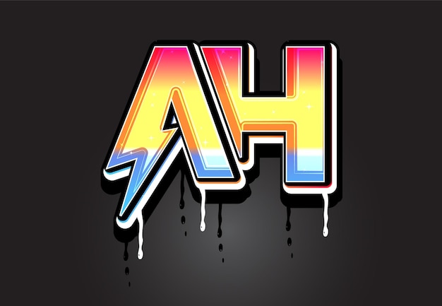 AH Electric Bolt letter alphabet vector