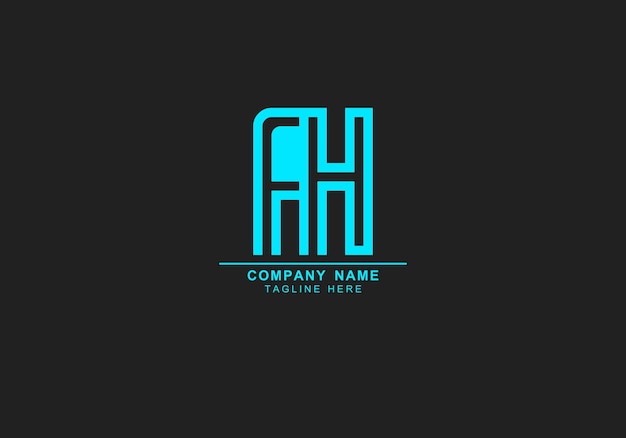 AH FH or HA minimal line art logo