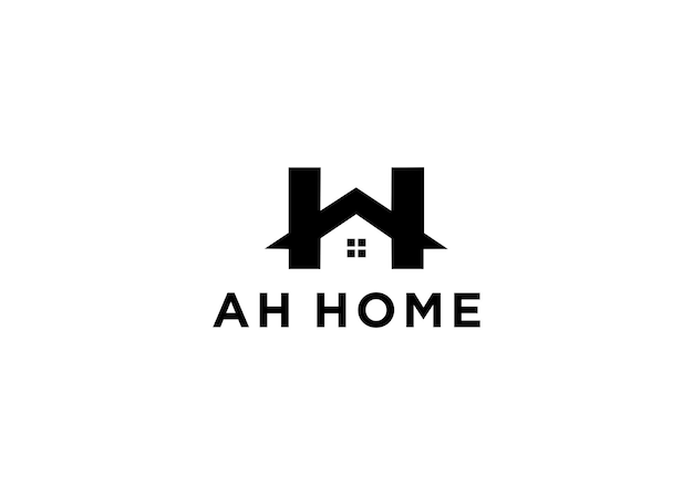 ah home logo design vector illustration