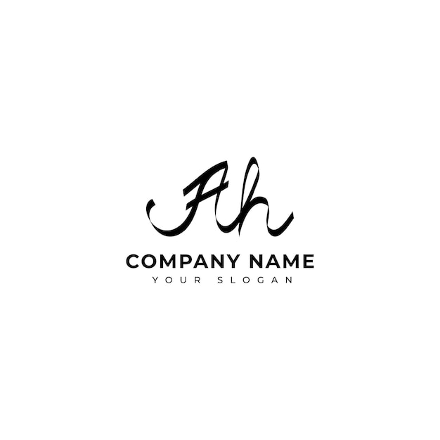 Ah Initial signature logo vector design