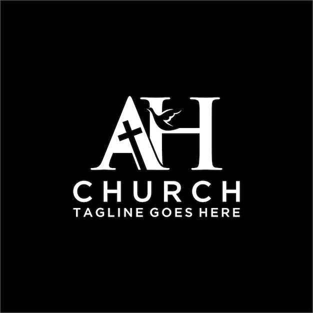 AH letter Christian or church logo design