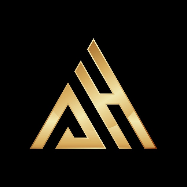 AH Letter Mark Logo Driehoekvormig ontwerp
