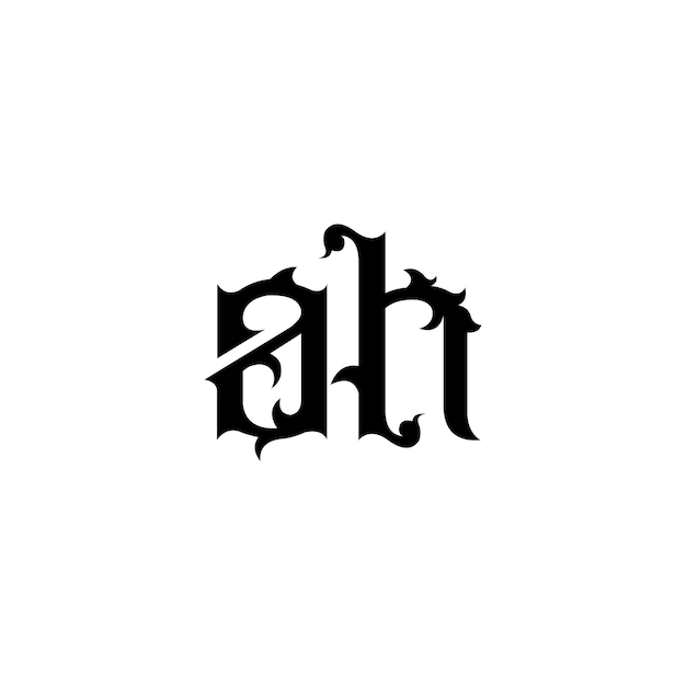 AH Monogram Logo Design letter tekst naam symbool monochroom logo alfabet karakter eenvoudig logo