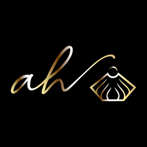 Vector ah monograms logo jewelry logo vector template