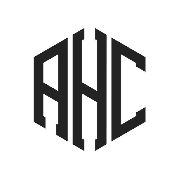 Дизайн логотипа AHC Первоначальная буква AHC Монограмма Логотип с использованием шестиугольной формы