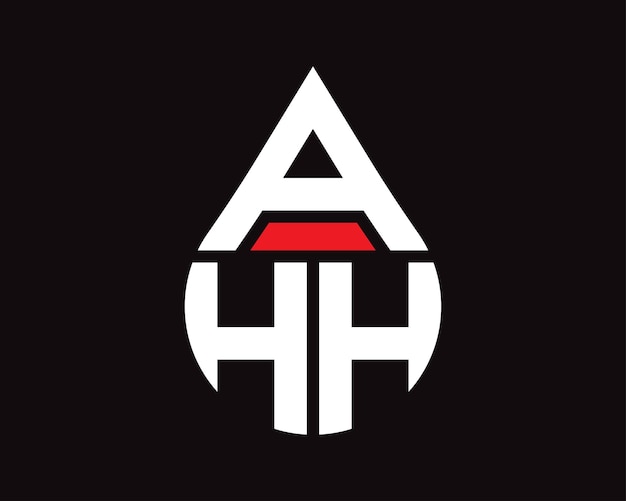 AHH letter water drop shape logo design