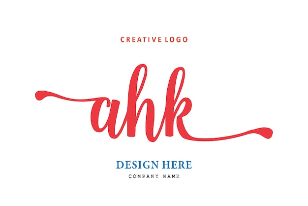 Vector ahk lettering logo is simple easy to understand and authoritative